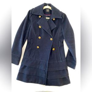 Express women’s double breasted wool pea coat - navy size small